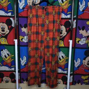 Disney Red and Green Plaid Sweatpants